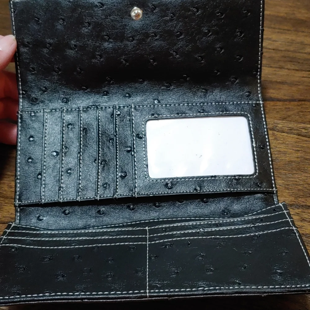 Animal Print Clutch Wallet Black White Giraffe Print Snap Closure Wallet